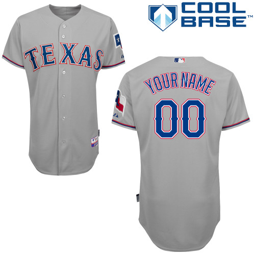 Customized Youth MLB jersey-Texas Rangers Authentic Road Gray Cool Base Baseball Jersey